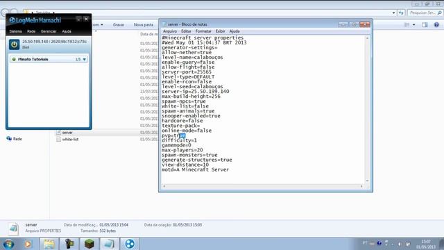 Como Criar Um Server De Minecraft Com Bukkit 1.5.1 "HAMACHI" смотреть онлайн
