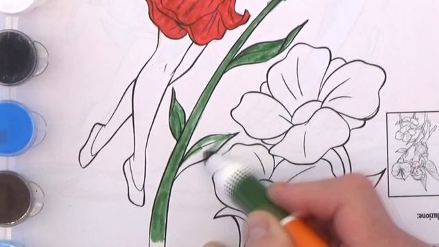 Видео для детей. Раскрашиваем феечку с цветами. Бабушкины Сказки.We color the fairy with flowers. смотреть онлайн