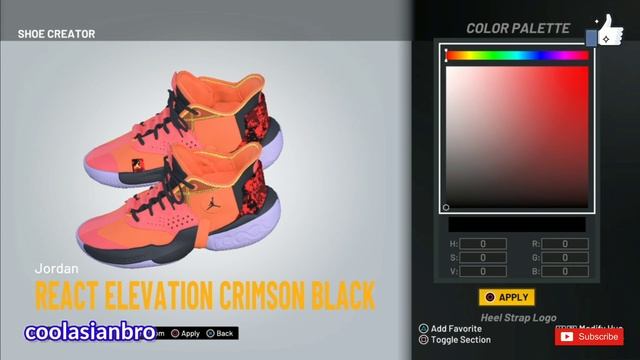 NBA Shoe Creator JORDAN REACT ELEVATION CRIMSON BLACK BAM ADEBAYO / NBA 2K21 смотреть онлайн