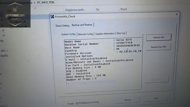 #xerox B215 Yazıcı #reset #software fix #firmware Çipsiz Çalıştırma Yazılımı смотреть онлайн
