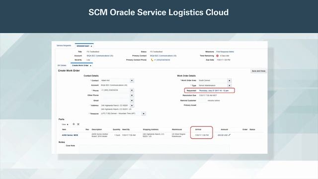 SCM Oracle Service Logistics Cloud смотреть онлайн
