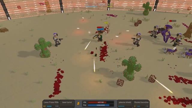 Critical Annihilation или Crimsonland в вокселе. смотреть онлайн