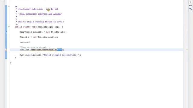How to stop a running Thread in Java Interview Question смотреть онлайн
