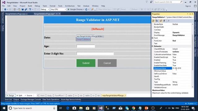 (#8) How to use Range Validator in ASP NET | ASP NET Tutorial смотреть онлайн