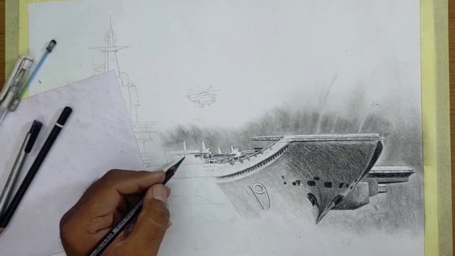 HOW TO DRAW A MILITARY AIRCRAFT CARRIER SHIP || REALISTIC PENCIL SKETCH || ARMY BATTLESHIP DRAWING смотреть онлайн