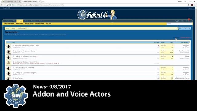Sim Settlements: News - Addon and Voice Actors смотреть онлайн
