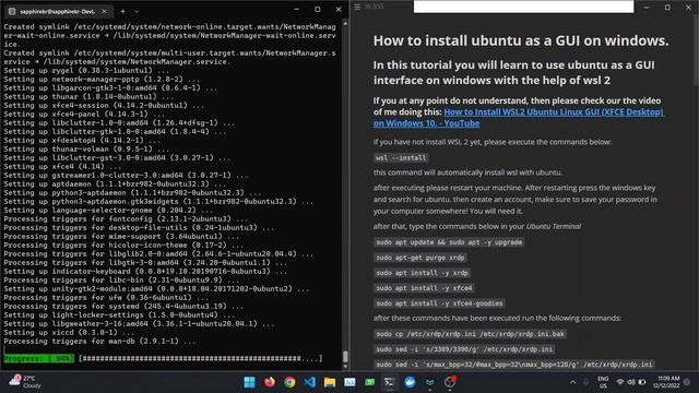 Use Ubuntu as a GUI interface in windows 11 with xfce and remote desktop. смотреть онлайн