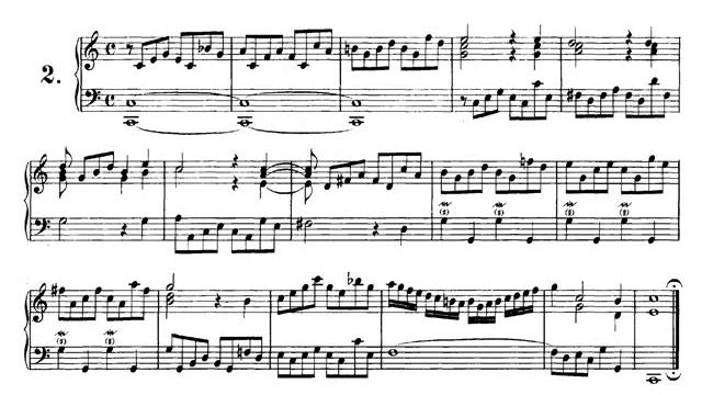 J. S. Bach. Piano. Preludio nº 2 en Do Mayor BWV 939. Partitura. Audición. смотреть онлайн