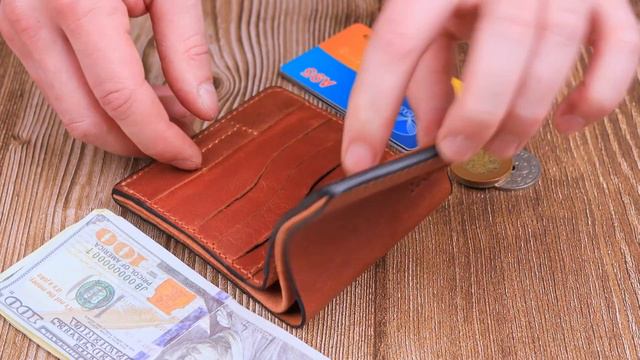 Обзор мужского кожаного кошелька GRANDE PELLE 16744 смотреть онлайн