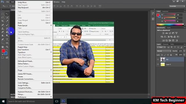 How to Free Transform in Adobe Photoshop CS6 - Photoshop Free Transform | KM Tech Beginner смотреть онлайн