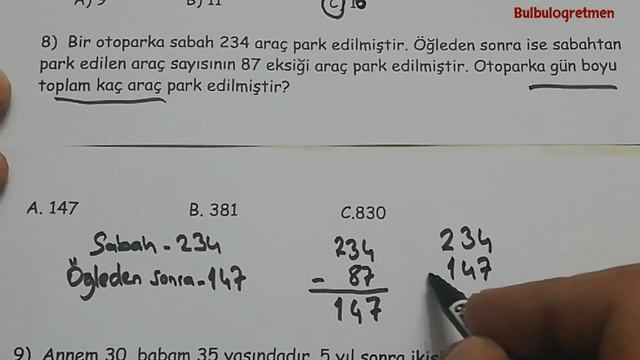 3.sınıf Matematik 1.dönem Konuları Ile Ilgili Değerlendirme @Bulbulogretmen  #matematik #3sınıf