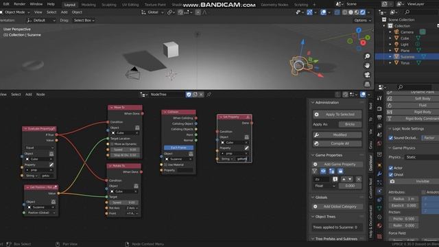 [UPBGE 3.0]Logic Node Editor (Looping)(Move to ,Rotate to ,Collision) смотреть онлайн