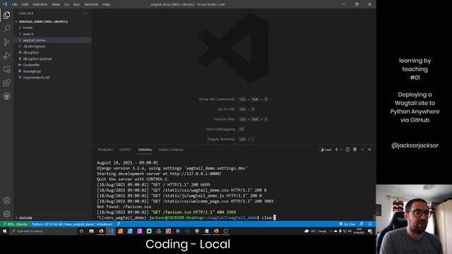 Deploying a Wagtail site to Python Anywhere via GitHub | "learning by teaching" смотреть онлайн