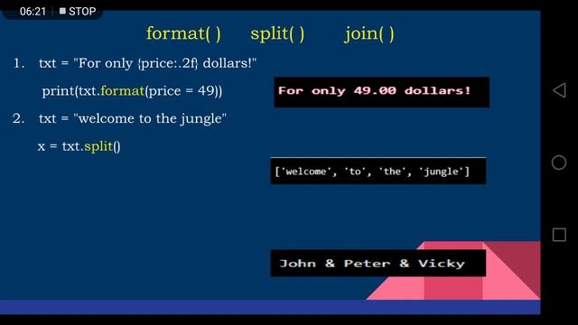 String functions/methods in Python смотреть онлайн