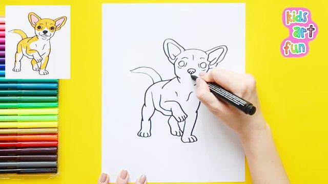 How to draw a Chihuahua dog смотреть онлайн