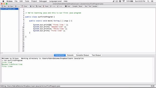 6. Combining the println and print statements - Learn Java смотреть онлайн