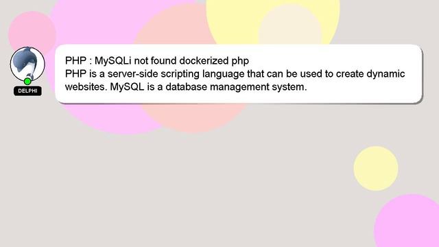 PHP : MySQLi not found dockerized php смотреть онлайн