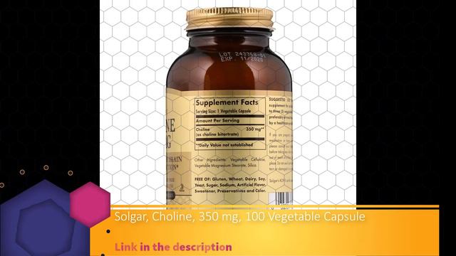 Solgar, Choline, 350 Mg, 100 Vegetable Capsule
