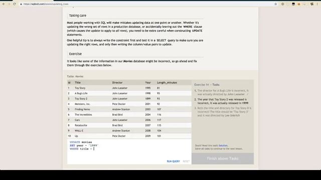 SQL Bolt Solutions 10-X смотреть онлайн