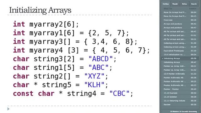 10 - More On Arrays And Pointers (Part 1 of 2) смотреть онлайн