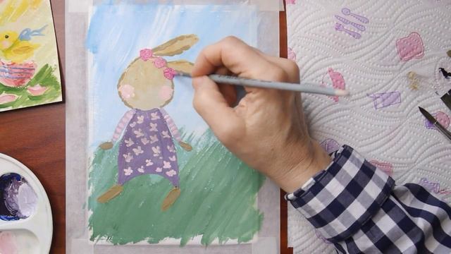 Рисуем пасхальную открытку//Гуашь смотреть онлайн
