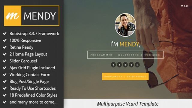 Mendy : Personal Vcard/Resume HTML5 Template | Themeforest Website Templates and Themes смотреть онлайн