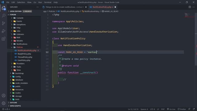 Create a forum with Laravel 8 | Create Notification database and Notification Policy | Part 52 смотреть онлайн