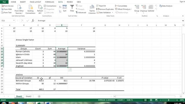 Analysis of Variance (ANOVA) in MS Excel смотреть онлайн