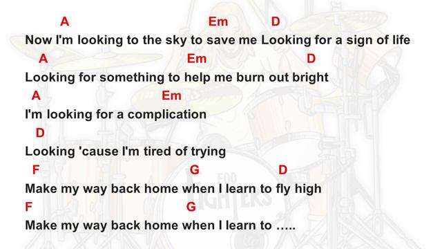 Learn to Fly by Foo Fighters - easy acoustic chords and lyrics смотреть онлайн