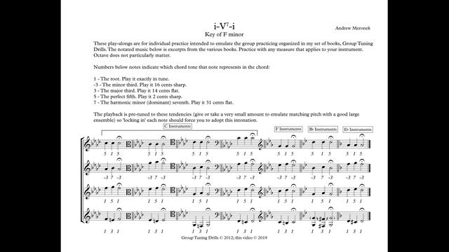 Tuning Drills: i-V7-i in F minor смотреть онлайн