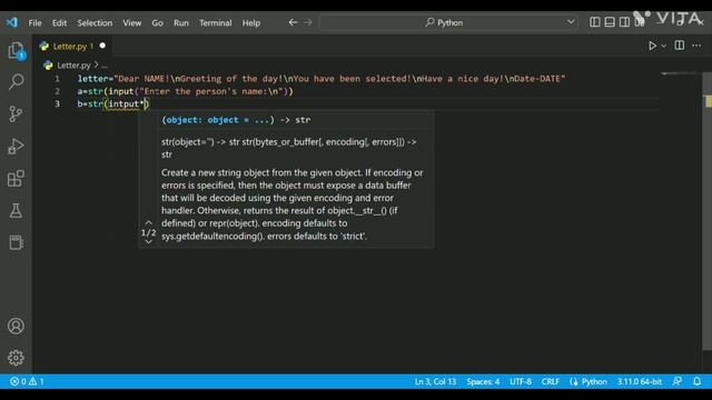 A Letter made using Python | Using Replace Feature смотреть онлайн