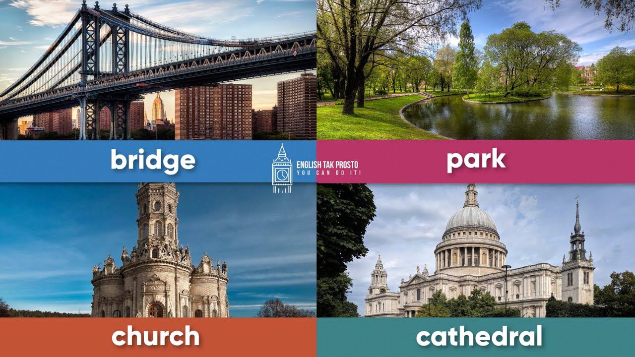 Бесплатный английский видео-словарь. Places in the City. Места в городе смотреть онлайн