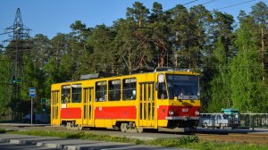 Трамвай Tatra T6B5SU-1032. Покатушки по Барнаулу.
