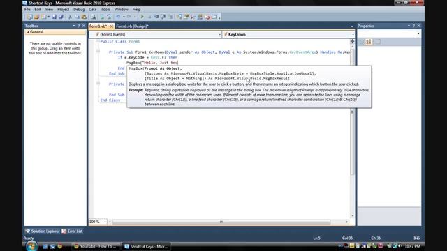 How to Use Shortcut Keys in Visual Basic 2008 or 2010 смотреть онлайн