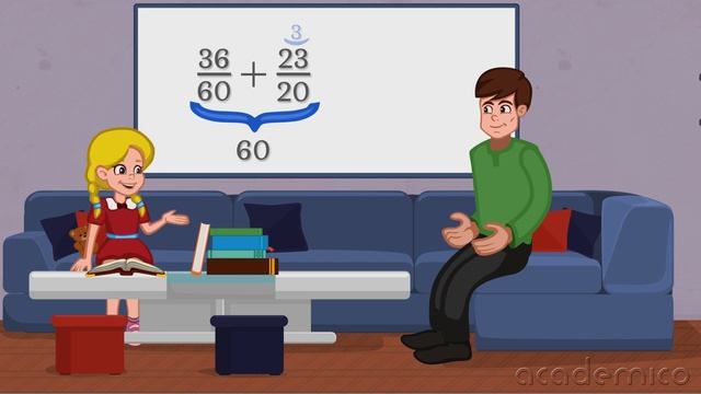 Събиране на обикновени дроби - Математика 5 клас | academico смотреть онлайн