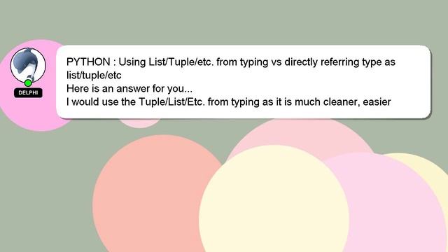PYTHON : Using List/Tuple/etc. from typing vs directly referring type as list/tuple/etc смотреть онлайн