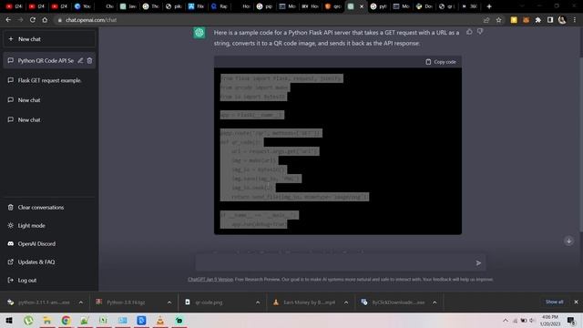 Build a QR Code Generator App with Python using ChatGPT #openai #chatgpt in 1 minute смотреть онлайн