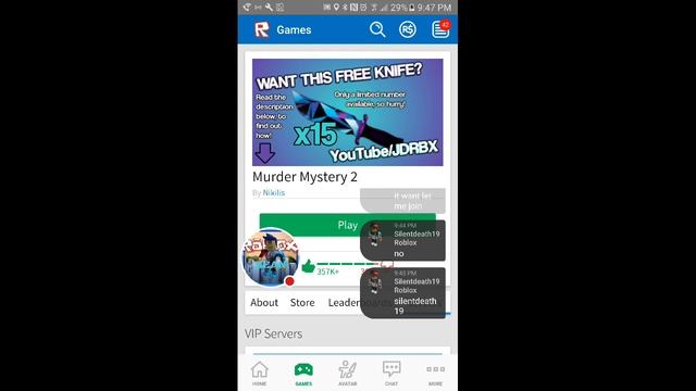 ROBLOX MM2 PRIVATE SERVER IN DESCRIPTION смотреть онлайн