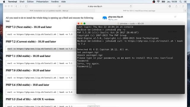 Apprendre le PHP : Chapitre 2, Installer PHP sur MacOS смотреть онлайн