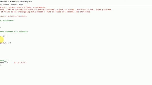 Dynamic programming problem Fibonacci series using Python смотреть онлайн