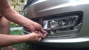 Фольксваген поло седан двойные противотуманные фары с лед лампами!!