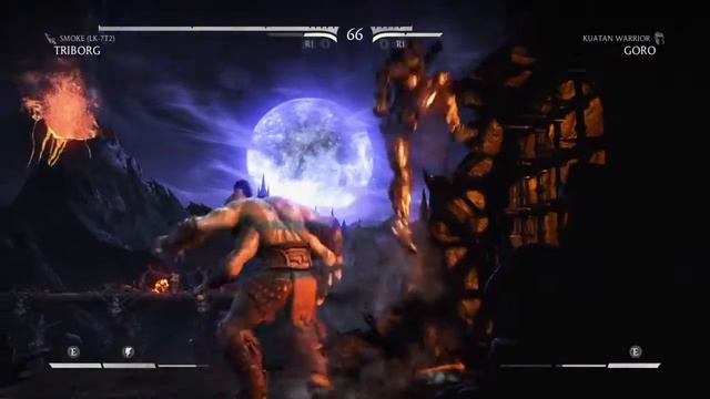 Mortal Kombat X - Triborg (Smoke) vs Goro with stage fatality PS4 смотреть онлайн