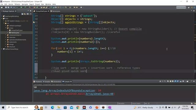 Java Certification-OCA| Arrays in Java - manipulation, sorting, searching, 2D arrays & more | #java смотреть онлайн