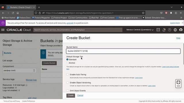 Oracle CLOUD: Create an Object Storage Bucket смотреть онлайн