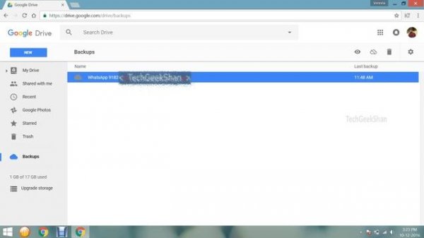 Delete WhatsApp Chat Backups through Google Drive Web