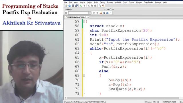 Programming of Stack: Evaluation of Postfix Expression смотреть онлайн