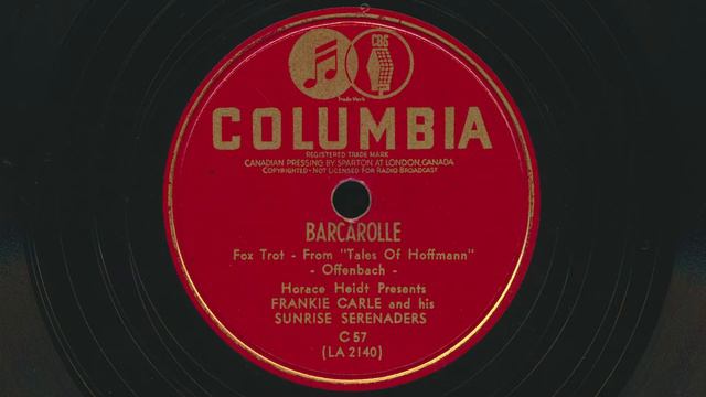 1940 FRANKIE CARLE Barcarolle from Tales Of Hoffmann - Piano Instrumental - 78 RPM Record смотреть онлайн