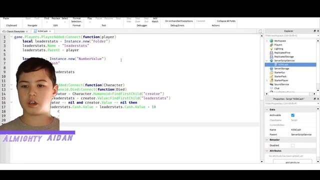 How to make a kill for cash script in roblox studios (roblox 2022) смотреть онлайн