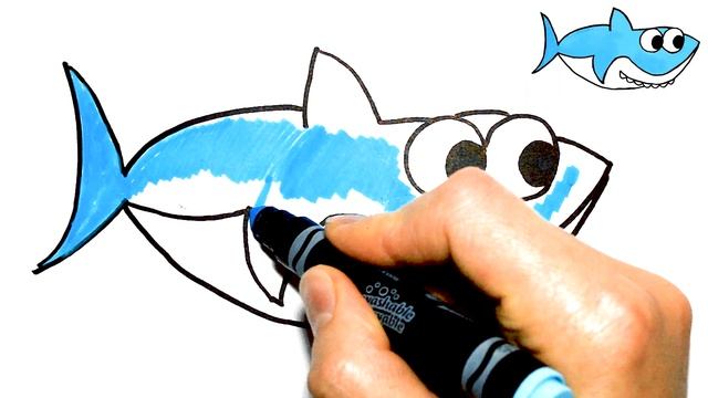 АКУЛЁНОК Я ТУ-РУ-РУ-РУ. Как нарисовать Акулёнка. Рисуем АКУЛУ. How to draw BABY SHARK. смотреть онлайн