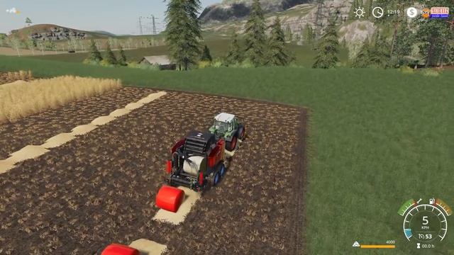 Farming Simulator 19: CRAZY BALER !! VERY FAST STRAW BALE WRAPPER !!! смотреть онлайн